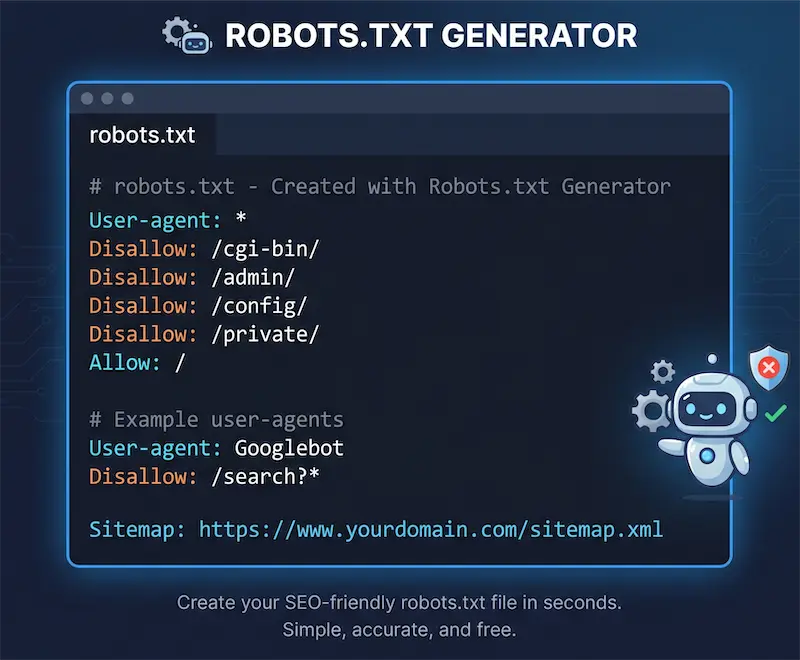 Robots.txt generator tool illustration
